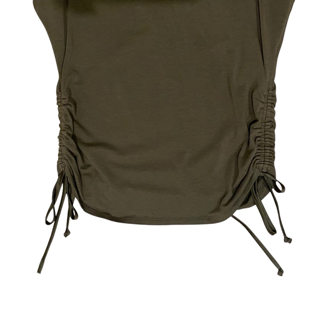 White House Black Market Olive Sleeveless Ruched Top Small - Picture 3 of 10